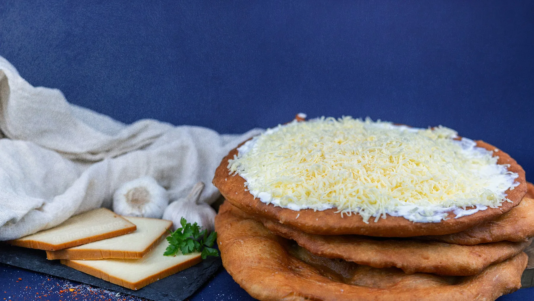 Freshly fried lángos